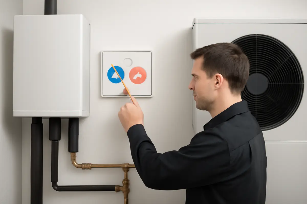 Schakelproces gas/elektriciteit in een hybride warmtepomp