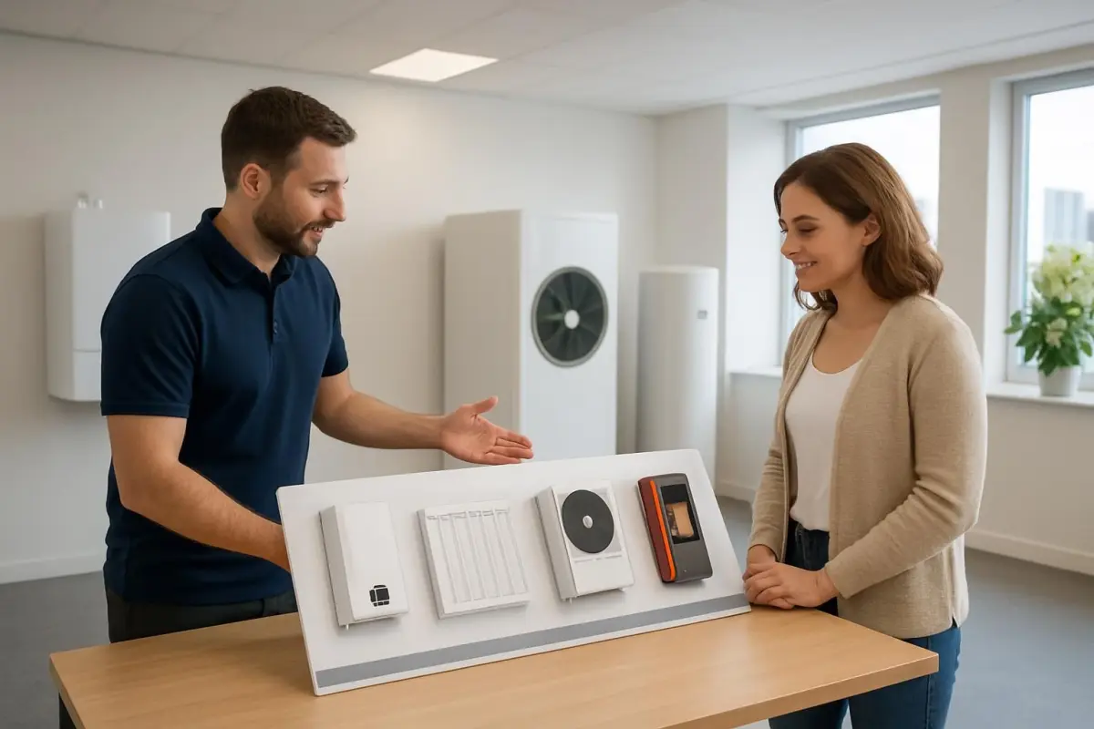 Lokale installateur toont verwarmingsopties